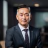 供应链采购总监张采总头像，成熟男性，商务正装，会议室背景