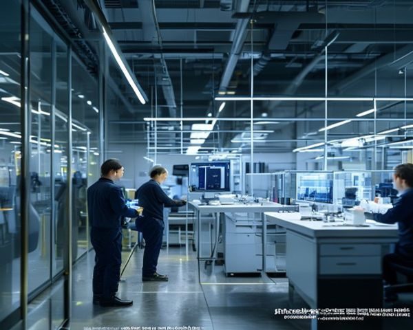 磁力多品牌研发中心内部环境，工程师正在精密仪器前对新型钕铁硼磁性材料进行磁场强度测试，背景为整洁明亮的实验室，体现专业与严谨的品牌气质